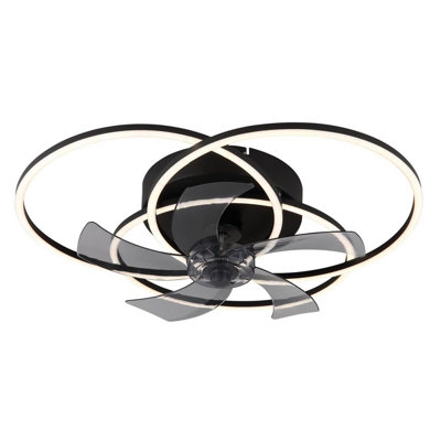 B&Q -  Luminosa Alia 7 Blade Ceiling Fan Matt Black 3X Led Dimmable 3000-6500K Remote Control Timer