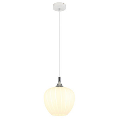 Luminosa Lighting Luminosa Maxy 24Cm Dome Pendant Ceiling Light White Matt Opal Glass Shade 1X E27 from B&Q