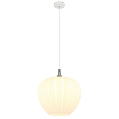 Luminosa Lighting Luminosa Maxy 40Cm Dome Pendant Ceiling Light White Matt Opal Glass Shade 1X E27 from B&Q
