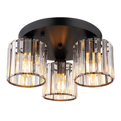 Luminosa Lighting Luminosa Jordana Shade Cluster Ceiling Light Matt Black 3X E27 from B&Q