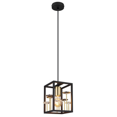 B&Q -  Luminosa Lisbon Pendant Ceiling Light Matt Black 1X E27