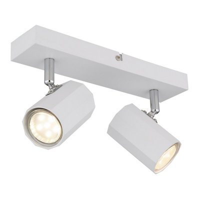 B&Q -  Luminosa James Twin Ceiling Spotlight White Matt 2X Gu10