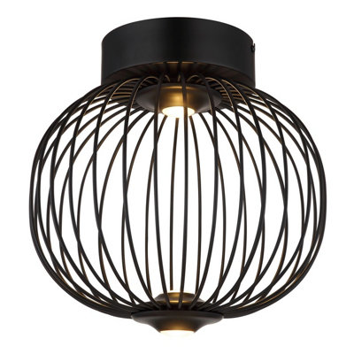 Luminosa Lighting Luminosa Galway 30Cm Globe Ceiling Light Matt Black Led 3000K from B&Q