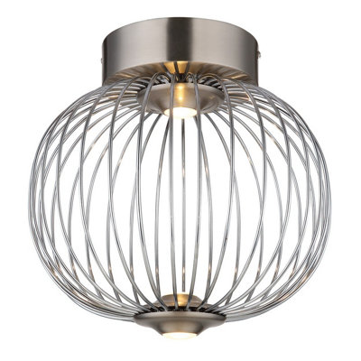 Luminosa Lighting Luminosa Galway 30Cm Globe Ceiling Light Nickel Matt Led 3000K from B&Q