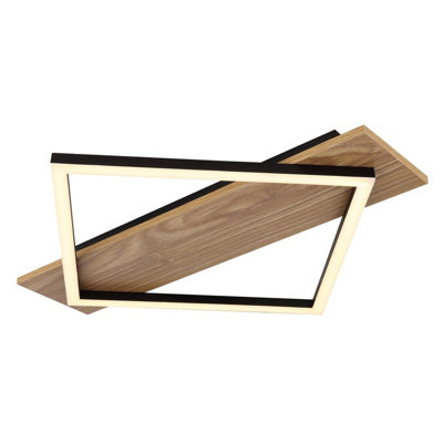 Luminosa Lighting Luminosa Beatrix I Integrated Led Semi Flush Ceiling Light Brown Rectangular Square 1X Led 3000K from B&Q