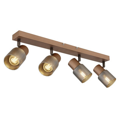B&Q -  Luminosa Satella Ceiling Spotlight Bar Coffee Colored Matt 4X E14