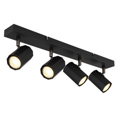 Luminosa Lighting Luminosa James Ceiling Spotlight Bar Matt Black 4X Gu10 from B&Q