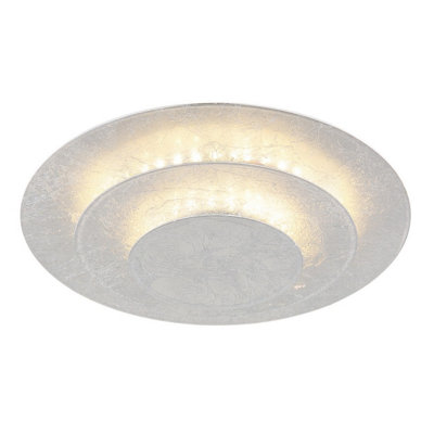 Luminosa Lighting Luminosa Heda 18Cm Integrated Led Semi Flush Ceiling Light Silver Colored Led 3000K from B&Q