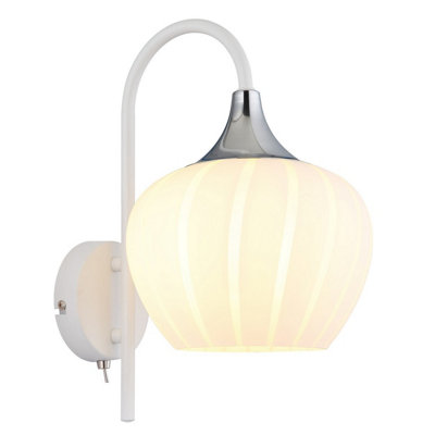 Luminosa Lighting Luminosa Maxy Dome Wall Lamp White Matt Opal Glass Shade 1X E27 from B&Q