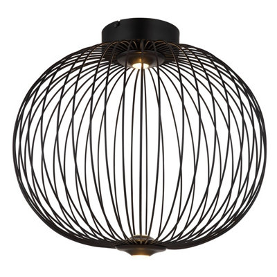 Luminosa Lighting Luminosa Galway 50Cm Globe Ceiling Light Matt Black Led 3000K from B&Q