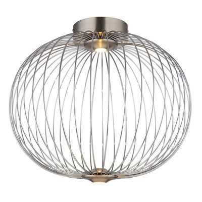 Luminosa Lighting Luminosa Galway 50Cm Globe Ceiling Light Nickel Matt Led 3000K from B&Q