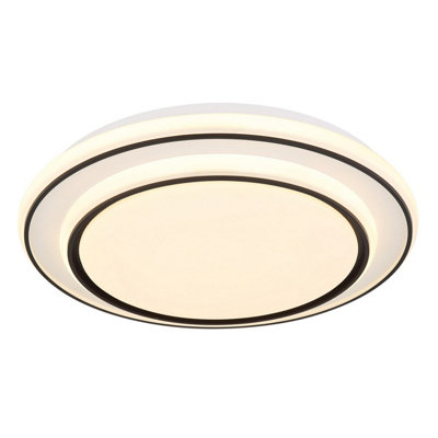 Luminosa Lighting Luminosa Logan Integrated Led Semi Flush Ceiling Light White Matt Led 3000K from B&Q