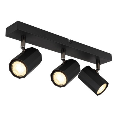 Luminosa Lighting Luminosa James Ceiling Spotlight Bar Matt Black 3X Gu10 from B&Q