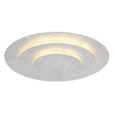 Luminosa Lighting Luminosa Heda 35Cm Integrated Led Semi Flush Ceiling Light Silver Colored Led 3000K from B&Q