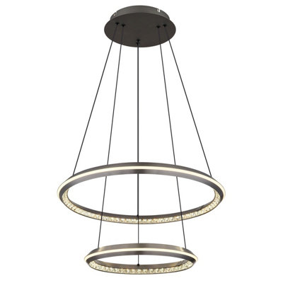 Luminosa Lighting Luminosa Alaina Pendant Ceiling Light Grey Matt 2X Led Dimmable 2700-6000K from B&Q