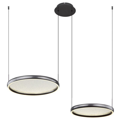 Luminosa Lighting Luminosa Briggs Pendant Ceiling Light Matt Black 2X Led Dimmable 2700-6000K Remote Control from B&Q