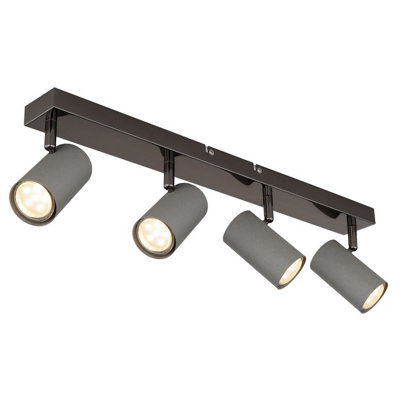 Luminosa Lighting Luminosa Robby Ceiling Spotlight Bar Gunmetal 4X Gu10 from B&Q