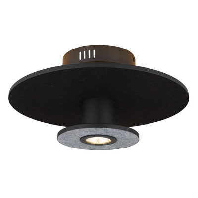 Luminosa Lighting Luminosa Carter Integrated Led Semi Flush Ceiling Light Matt Black Led 3000K from B&Q