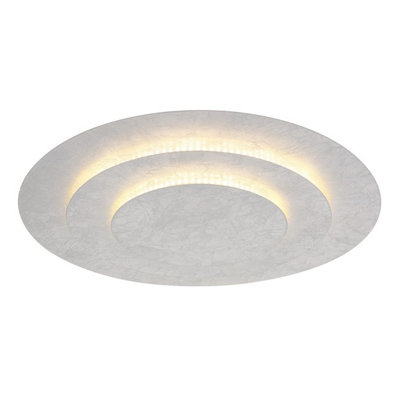 Luminosa Lighting Luminosa Heda 49Cm Integrated Led Semi Flush Ceiling Light Silver Colored Led 3000K from B&Q
