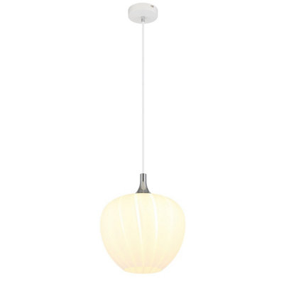 Luminosa Lighting Luminosa Maxy 29Cm Dome Pendant Ceiling Light White Matt Opal Glass Shade 1X E27 from B&Q