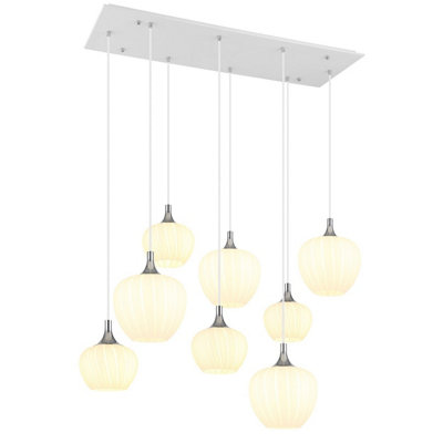 B&Q -  Luminosa Maxy Cluster Pendant Ceiling Light Matt White 8X E27