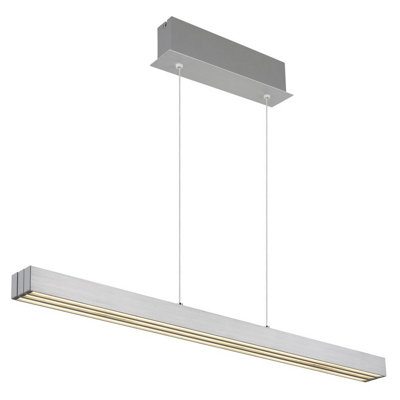 Luminosa Lighting Luminosa Ethan Bar Pendant Ceiling Light Aluminium Brushed Led Dimmable 2700-6000K Touch Dimmer from B&Q