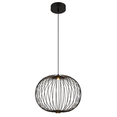Luminosa Lighting Luminosa Galway 50Cm Wire Frame Pendant Ceiling Light Matt Black Led 3000K from B&Q