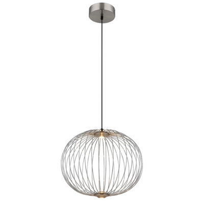 Luminosa Lighting Luminosa Galway 50Cm Wire Frame Pendant Ceiling Light Nickel Matt Led 3000K from B&Q
