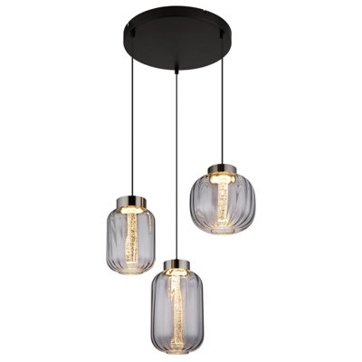 Luminosa Lighting Luminosa Fluoro Cluster Pendant Ceiling Light Matt Black 3X Led 3000K from B&Q