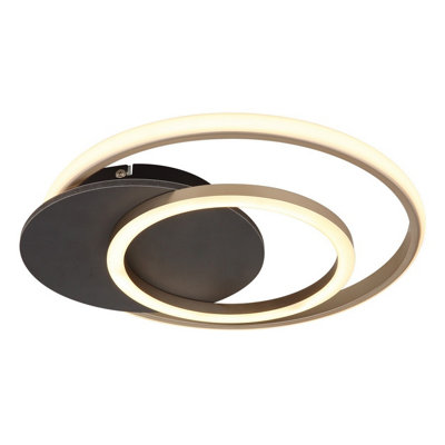 Luminosa Lighting Luminosa Julio Integrated Led Semi Flush Ceiling Light Grey Matt 3X Led 3000K from B&Q