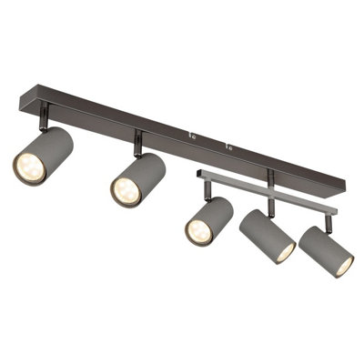 Luminosa Lighting Luminosa Robby Ceiling Spotlight Bar Gunmetal 5X Gu10 from B&Q