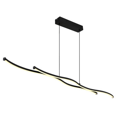B&Q -  Luminosa Boyd 110Cm Pendant Ceiling Light Matt Black 2X Led 3000K