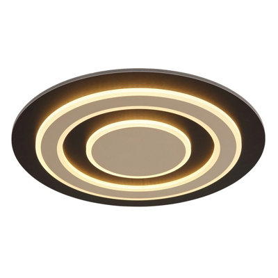 Luminosa Lighting Luminosa Jayden 48Cm Integrated Led Semi Flush Ceiling Light Matt Black Led 3000K from B&Q