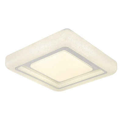Luminosa Lighting Luminosa Marcia Square Decorative Flush Ceiling Light White Led 4000K from B&Q