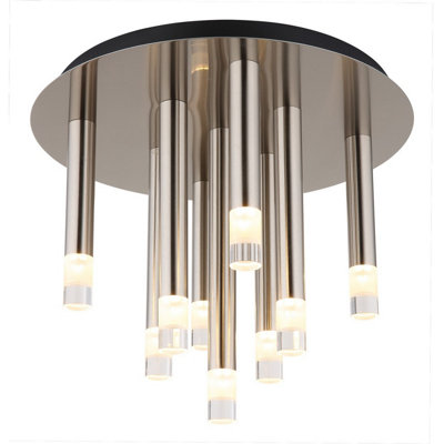 Luminosa Lighting Luminosa Ryan Multi Arm Semi Flush Ceiling Lamp Nickel Matt 9X G9 from B&Q