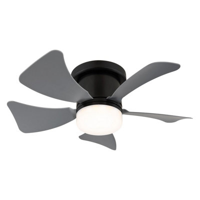 Luminosa Lighting Luminosa Hines 5 Blade Ceiling Fan Matt Black Led Dimmable 3000-6500K Remote Control Timer from B&Q