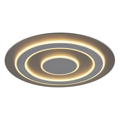 Luminosa Lighting Luminosa Jayden 60Cm Integrated Led Semi Flush Ceiling Light Anthracite Brushed Led 3000K from B&Q