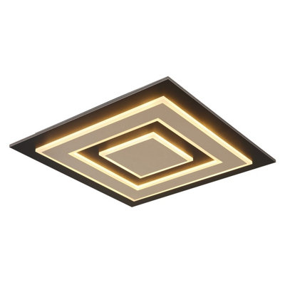 Luminosa Lighting Luminosa Jayden 48Cm Integrated Led Semi Flush Ceiling Light Matt Black Led 3000K from B&Q