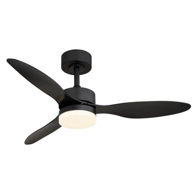 Luminosa Lighting Luminosa Blackwell 3 Blade Ceiling Fan Matt Black Led Dimmable 2700-6500K Remote Control Timer from B&Q