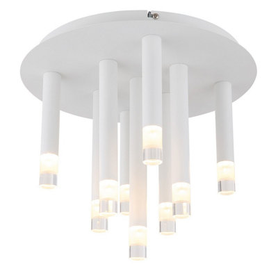 Luminosa Lighting Luminosa Ryan Multi Arm Semi Flush Ceiling Lamp White Matt 9X G9 from B&Q