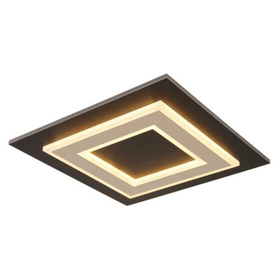 Luminosa Lighting Luminosa Jayden 32Cm Integrated Led Semi Flush Ceiling Light Matt Black Led 3000K from B&Q