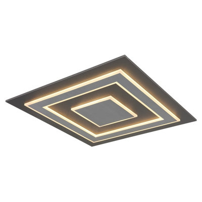 Luminosa Lighting Luminosa Jayden 60Cm Integrated Led Semi Flush Ceiling Light Anthracite Brushed Led 3000K from B&Q
