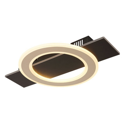 Luminosa Lighting Luminosa Jayden Integrated Led Semi Flush Ceiling Light Matt Black Led 3000K from B&Q