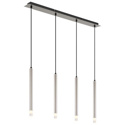 Luminosa Lighting Luminosa Ryan Bar Pendant Ceiling Light Nickel Matt 4X G9 from B&Q