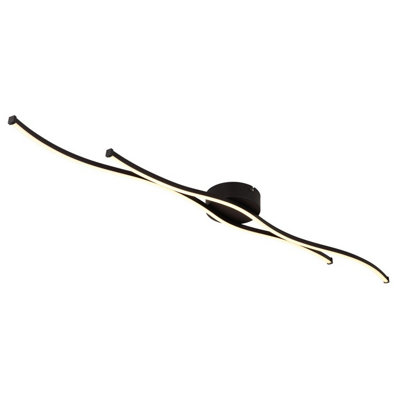 B&Q -  Luminosa Boyd 110Cm Integrated Led Semi Flush Ceiling Light Matt Black 2X Led 3000K