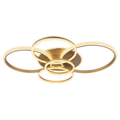 Luminosa Lighting Luminosa Lorelei Semi Flush Ceiling Light Matt Champagne Led 3000K from B&Q