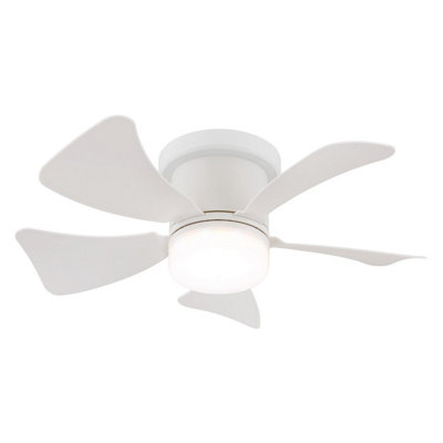 B&Q -  Luminosa Hines 5 Blade Ceiling Fan White Matt Led Dimmable 3000-6500K Remote Control Timer