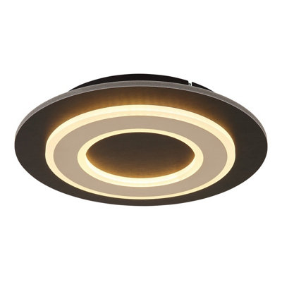 Luminosa Lighting Luminosa Jayden 32Cm Integrated Led Semi Flush Ceiling Light Matt Black Led 3000K from B&Q