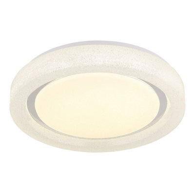 Luminosa Lighting Luminosa Marcia Round Decorative Flush Ceiling Light White Led 4000K from B&Q