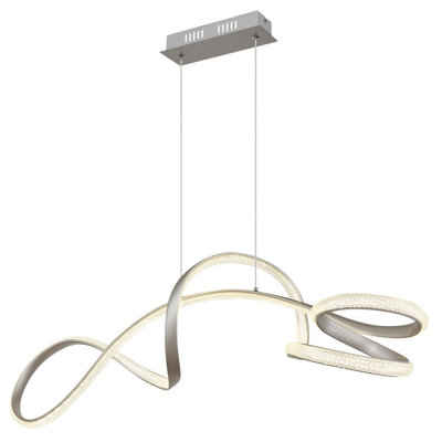 Luminosa Lighting Luminosa Swirl Pendant Ceiling Light Nickel Matt Led 4000K from B&Q